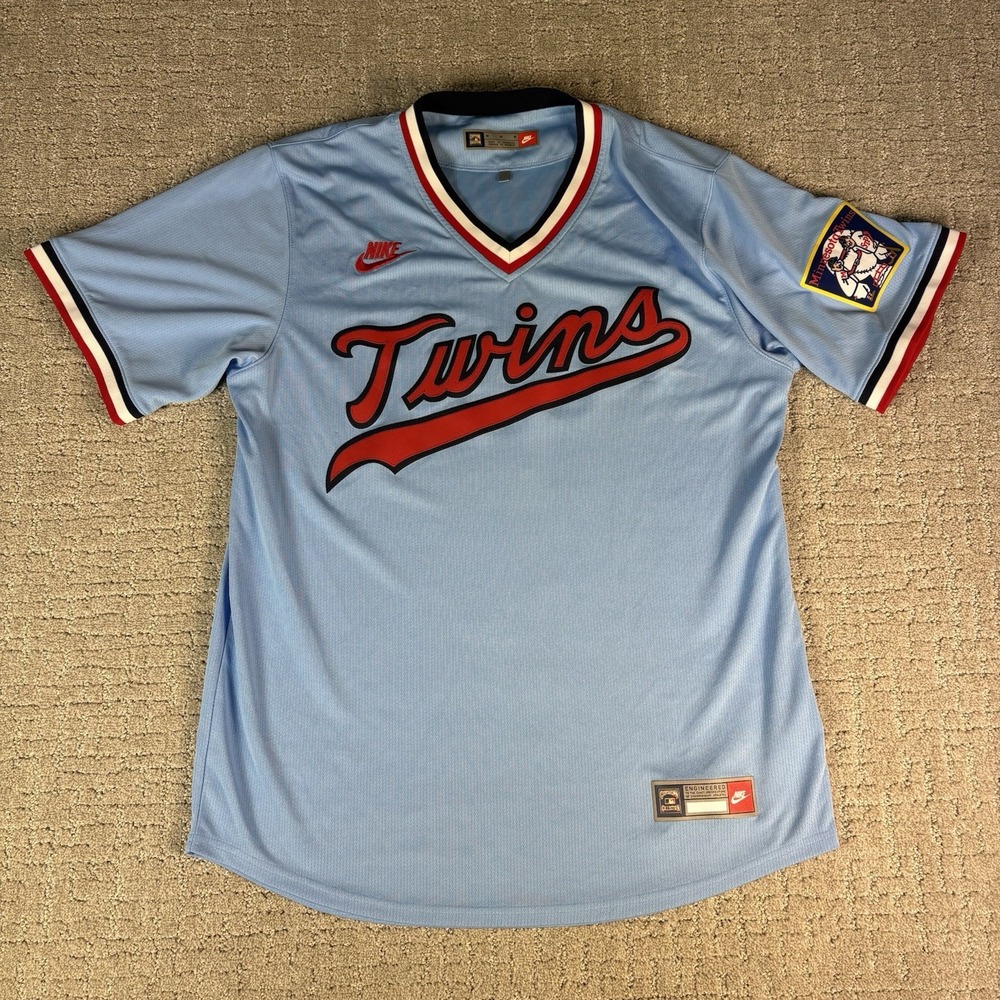 Nike Minnesota Twins Cooperstown Collection Baseball Jersey Mens M Light Blue